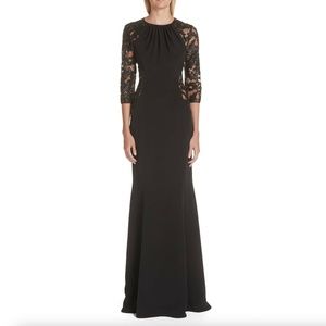 VERDIN New York Womens Crepe Silk Trumpet Gown in Black Size 12 Cutout B…